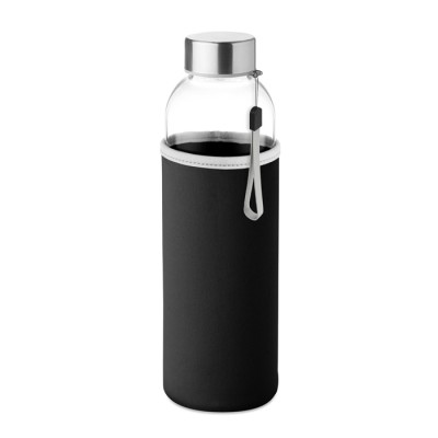 Garrafa de água personalizada com capa cor preto