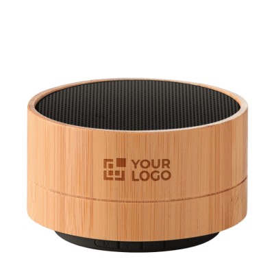 Coluna Bluetooth com Carcaça de Bambu cor preto