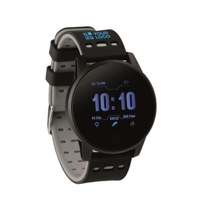 Relógio smartwatch com logotipo cor preto