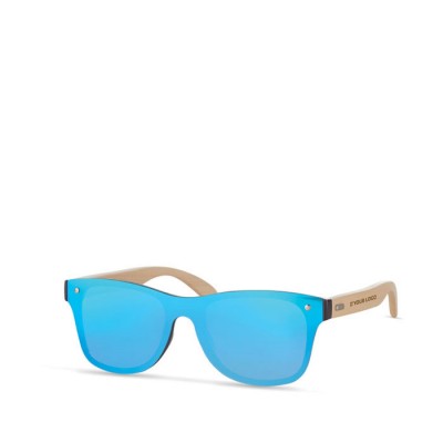 Óculos de sol com hastas de bambu cor azul