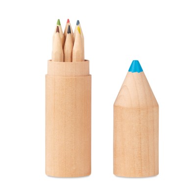 Lápis de cor em caixa personalizável  cor madeira segunda vista