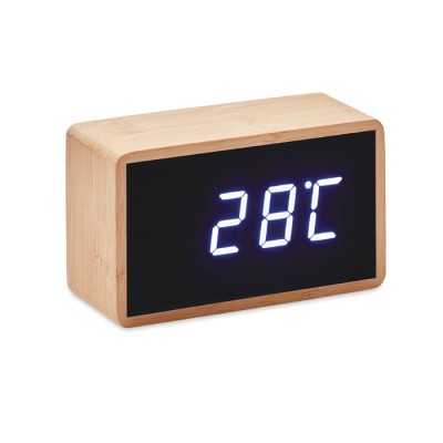 Relógio despertador personalizado de bambu