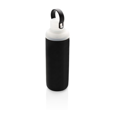 Garrafa com bolsa de silicone personalizável cor preto