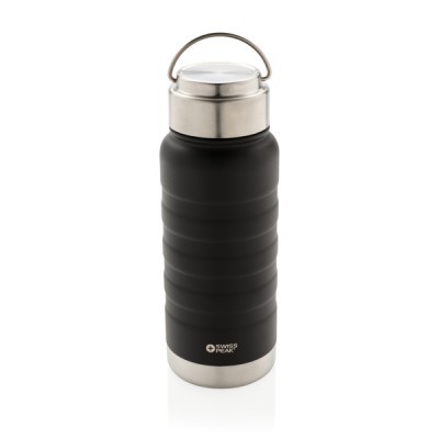 Garrafa térmica de cobre sem BPA com logotipo cor preto