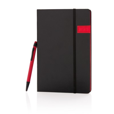 Caderno com caneta e USB para publicidade cor vermelho