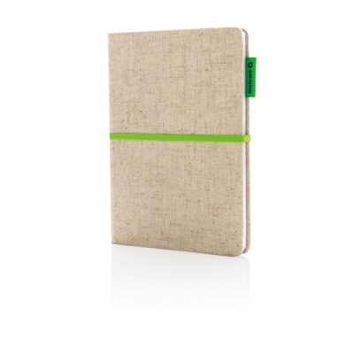 Caderno ecológico em algodão e papel de bambu cor verde-lima