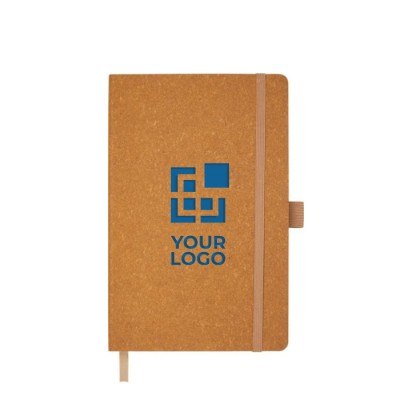 Caderno de couro reciclado, porta-caneta, folhas A5 pautadas