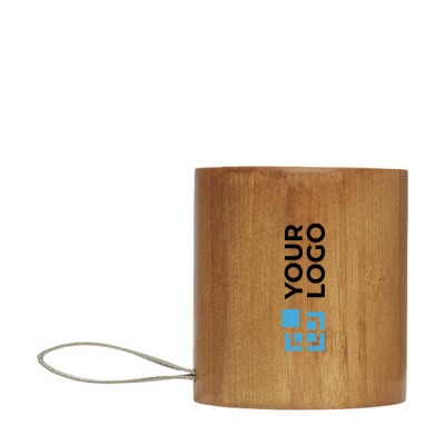 Coluna redonda em bambu para publicidade cor madeira