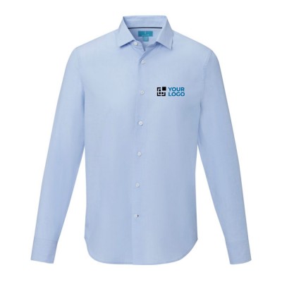 Camisa de algodão orgânico 121 g/m2 cor azul-claro