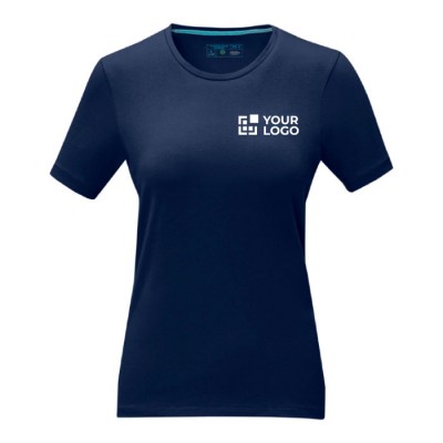 T-shirt orgânica de mulher para oferecer cor azul-escuro