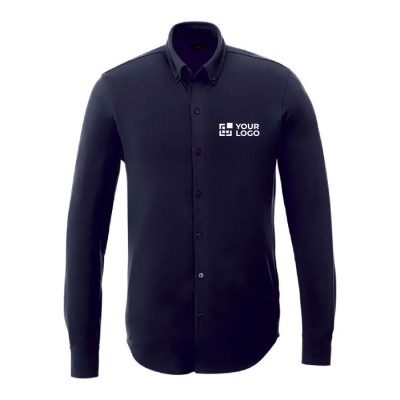 Camisa com logo para vestuário corporativo cor azul-marinho