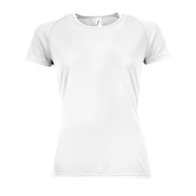 T-shirt desportiva de mulher personalizável cor branco