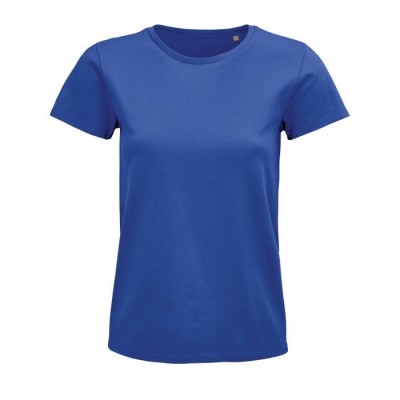T-shirt eco de mulher em materiais orgânicos cor azul real