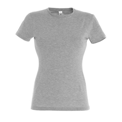 T-shirt de corte feminino para personalizar cor cinzento mesclado