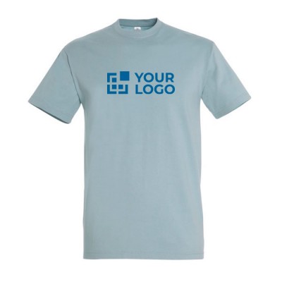 T-shirt básica para estampar com o logotipo cor azul acinzentado