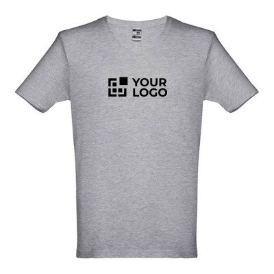 T-shirt de algodão personalizável com o logo vista principal