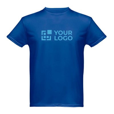 T-shirt básica personalizada para empresas cor azul real primeira vista