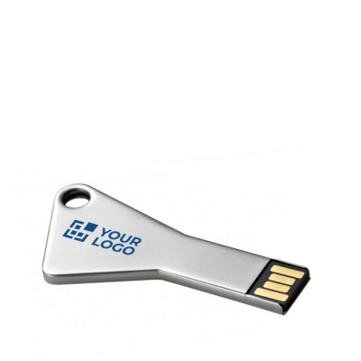 Pen USB para publicidade com forma de chave cor prateado