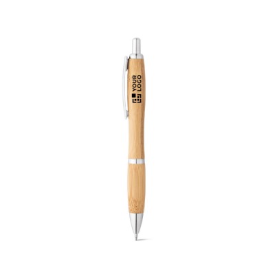 Esferográfica em bambu para publicidade cor marfil