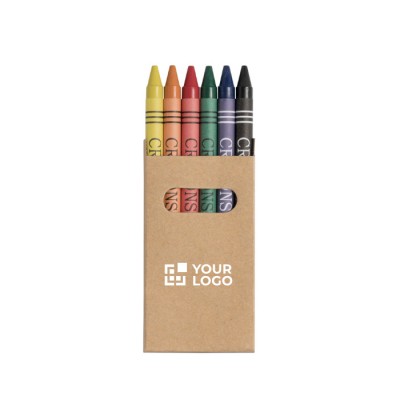 Caixa com 6 lápis de cera personalizados