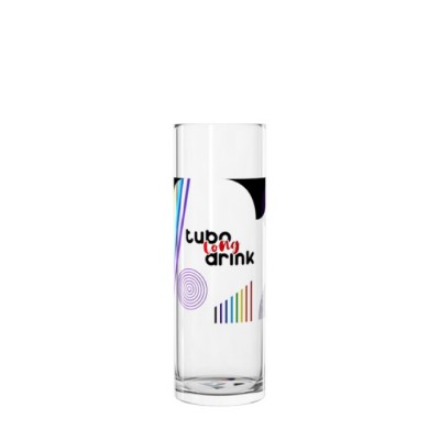 Copo alto em forma de tubo para publicidade cor transparente com logo