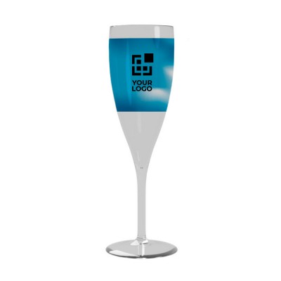 Copo de champanhe personalizável para eventos cor transparente com logo