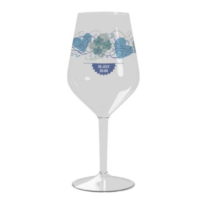 Elegante copo personalizável feito em Tritan cor transparente com logo