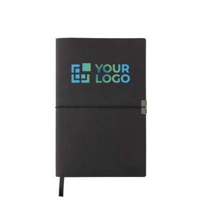Caderno com capa flexível para personalizar cor preto