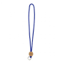 Lanyard tubular poliéster detalhe circular bambu personalização total