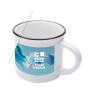 Caneca de cerâmica sublimável vintage com borda de cor preta 240 ml