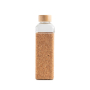 Garrafa de vidro com tampa de bambu e capa de cortiça 640ml