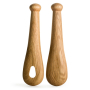 Conjunto de 2 utensílios para servir salada feitos de carvalho