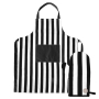 Conjunto de avental e luva de churrasco com desenho listrado Segaform