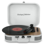 Gira-discos estilo vintage com Bluetooth, porta AUX e porta USB