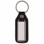 Porta-chaves retangular de metal para personalizar com couro