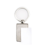 Porta-chaves de metal quadrado com papel inserível de 2 lados