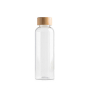 Garrafa de RPET com tampa de bambu e capacidade para 500 ml