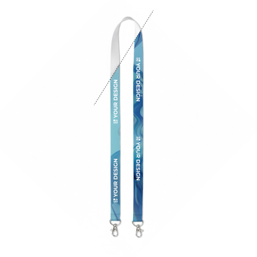 Lanyard de rPET com 2 mosquetões ou clipes personalização total