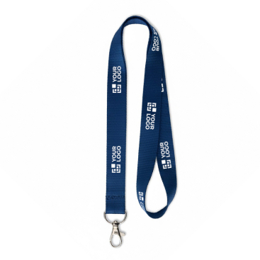 Lanyard de rPET com mosquetão ou clipe personalização total