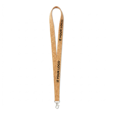 Lanyard de cortiça com mosquetão à escolha personalização total