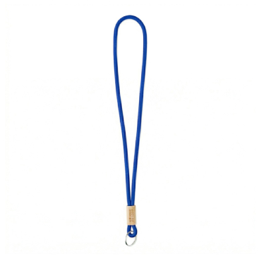 Lanyard tubular de poliéster com detalhe de bambu personalização total