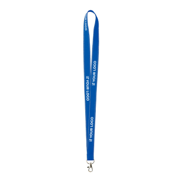 Lanyard poliéster com fios refletores nas bordas personalização total