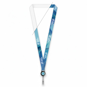 Lanyard de poliéster porta-credenciais retráctil personalização total