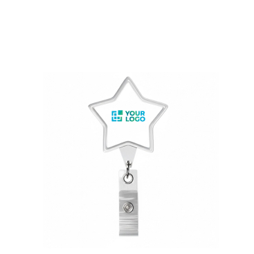 Porta-credenciais retráctil em forma de estrela, personalização total