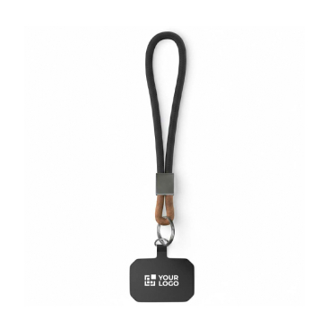 Cordão curto para telemóvel placa e anel metálico personalização total