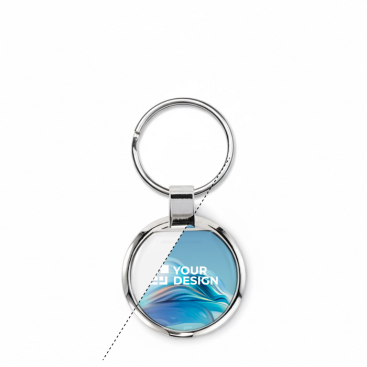 Porta-chaves de liga de zinco em forma circular personalização total