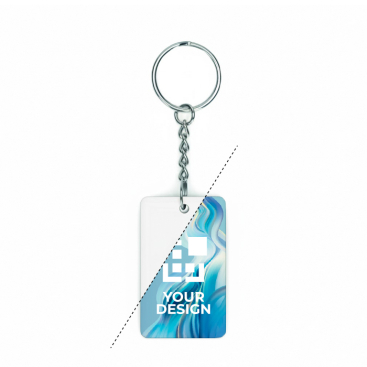 Porta-chaves retangular PVC com NFC pré-programado personalização total
