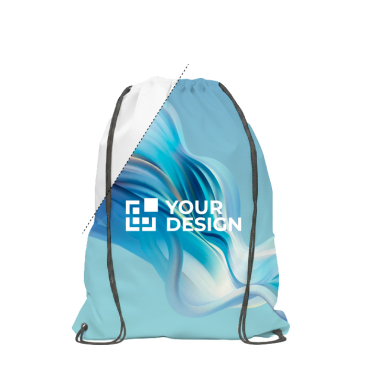 Mochila de cordão preto de rPET personalização total