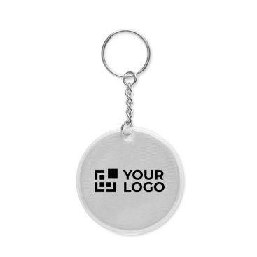 Porta-chaves segurança redondo laminado refletor personalização total