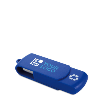 Pen USB estrutura giratória de plástico reciclado personalização total